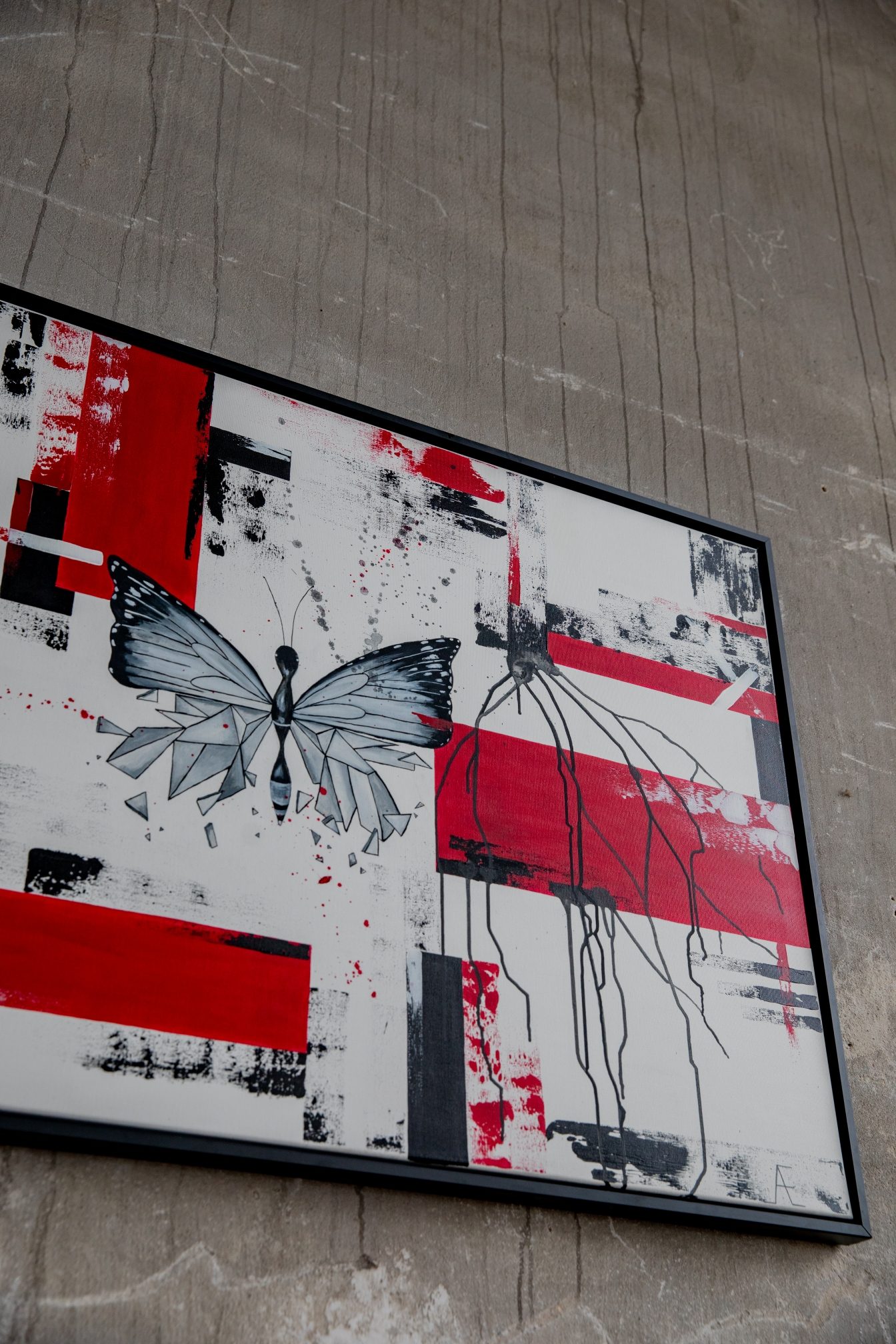 Acrylbild „Happiness is a Butterfly“ mit Schmetterlingsmotiv, 80 × 100 cm