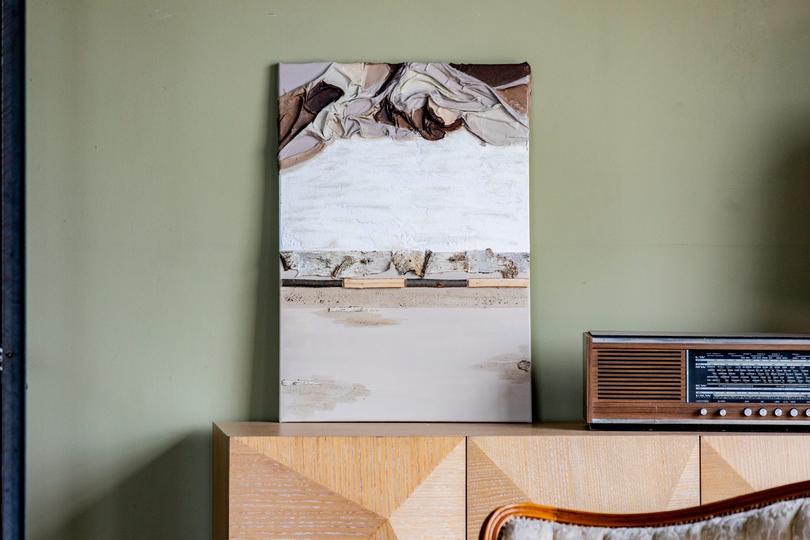 Dreiteilige Serie „Waldweg“ in Erdtönen, je 50 × 70 cm